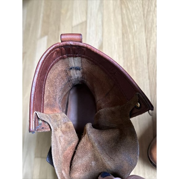 Vintage Handmade brown leather boots men’s size 8E. Lace up. - Picture 6 of 16